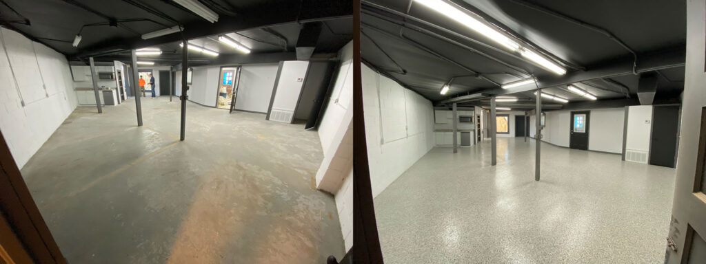 Commercial Epoxy Flooring Bentonville BeforeAfter01